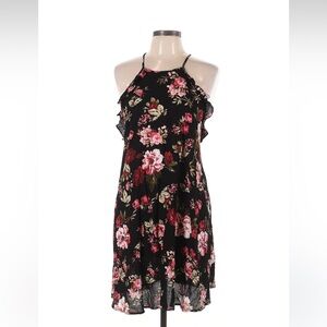 Ambiance Black Floral Mini Dress